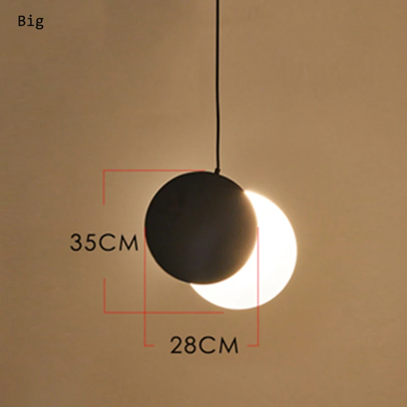 B 28CM Современный светодиодный подвесной светильник Eclipse, подвесной светильник, светильник в скандинавском стиле, для кафе, чердака, для гостиной, светильник для украшения спальни, светильники - Цвет корпуса: B 28CM
