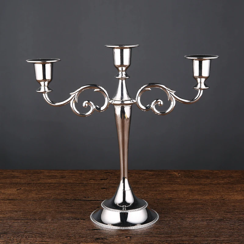 Светло-зеленый Европейский подсвечник для романтического ужина при свечах Свадебный роскошный дворцовый стол Американский Ретро подсвечник свечной контейнер - Цвет: Светло-зеленый