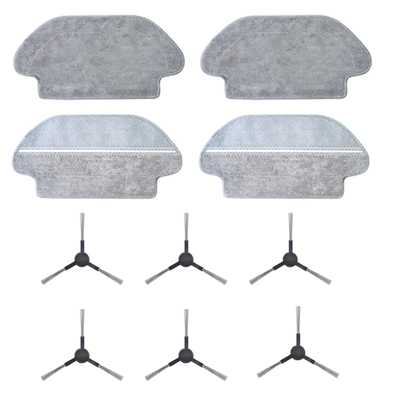 

6 Side Brush + 4 Mop Cloths Pad for Xiaomi STYJ02YM Robot Vacuum Cleaner Replacement Parts Accessories