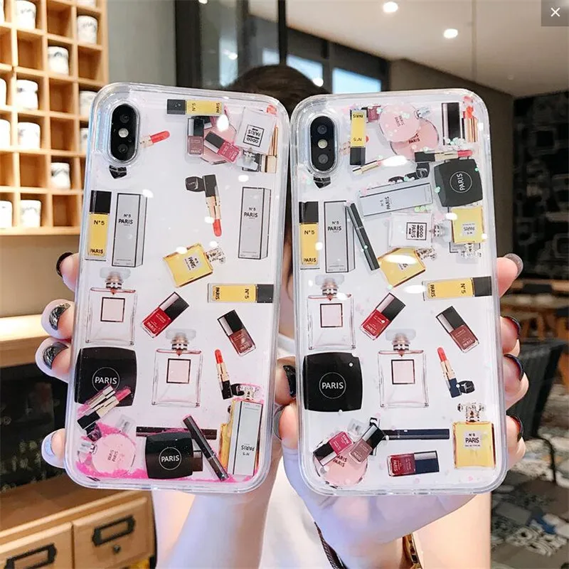 

DISCASE - Case For iPhone X 7 8 Plus Xs Max Xr Hard Plastic Cover For iPhone X 6 6s Plus Dynamic liquid Capa ipone Coque Capinha