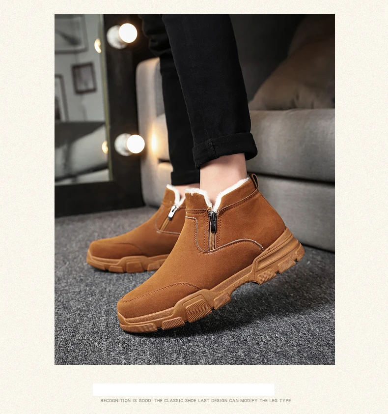 WWKK/мужские ботинки на меху; коллекция года; теплые Нескользящие зимние ботинки на платформе; мужская повседневная обувь для работы; кроссовки; высокие резиновые ботильоны