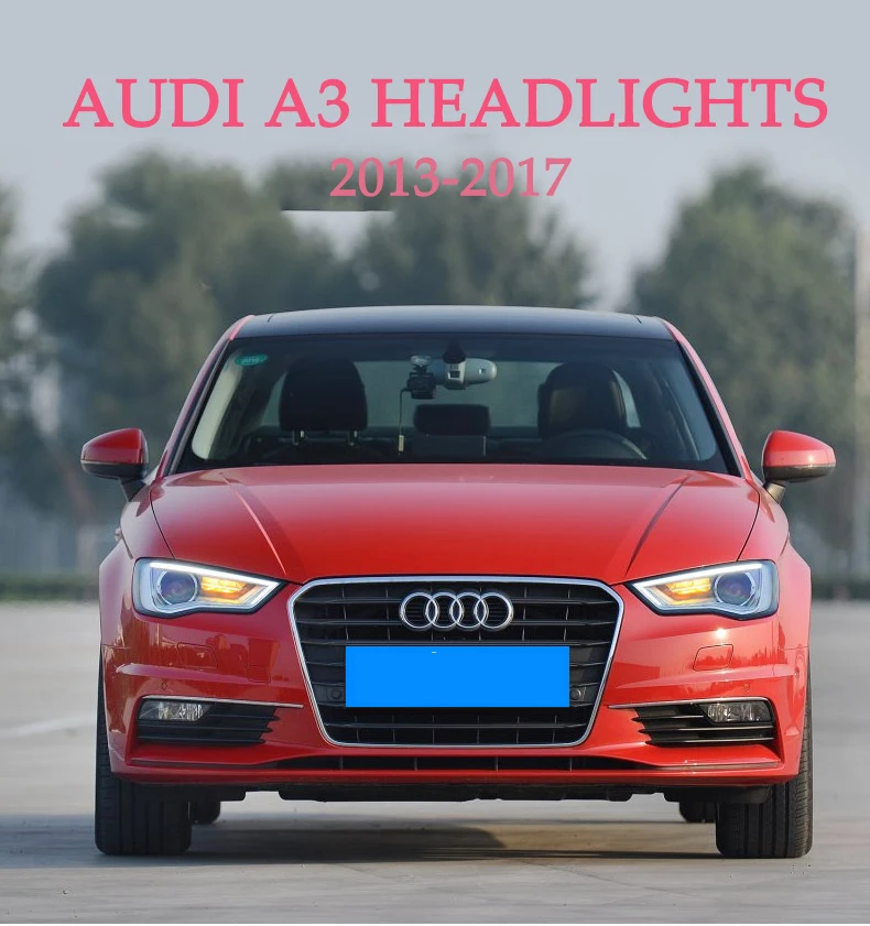 DY_L Автомобильная стильная головная лампа для Audi A3 2013- A3 фары A3 светодиодный фонарь DRL Объектив Двойной Луч Биксеноновые HID аксессуары