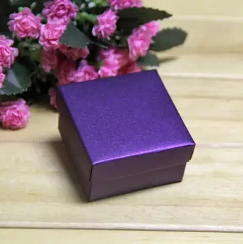 

40Pcs New Gift Packing Box Wedding Favor Party Packing Boxes Purple Kraft Candy Box Ring/Earring Packaging Box 6.5x6.5x3.8cm