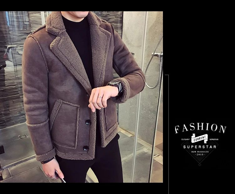 Men Jacket Warm Thicken Waterproof Outwear Casual Slim Fit Korean Jacket Deri Ceket Coats Mens Fur Collar Winter Bomber Homme