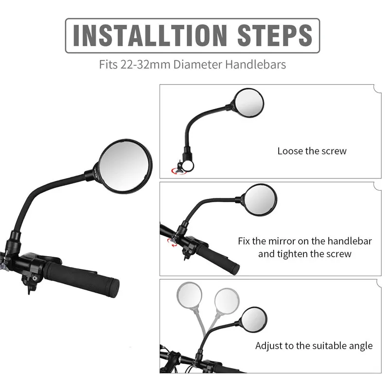 Handlebar Mountain Bike Side Rear View Mirror