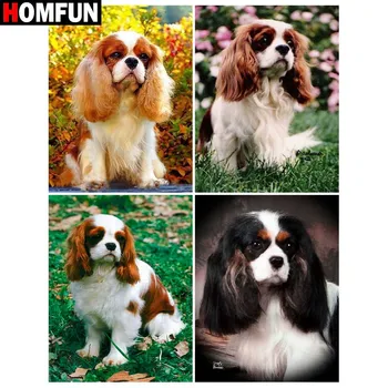 

HOMFUN Full Square/Round Drill 5D DIY Diamond Painting "Dog animal" 3D Embroidery Cross Stitch 5D Home Decor Gift