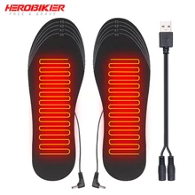 HEROBIKER мотоциклетная стелька с подогревом, USB нагревательная стелька, зимняя теплая стелька для ног, теплые уличные спортивные ботинки с подогревом, стелька 35-44