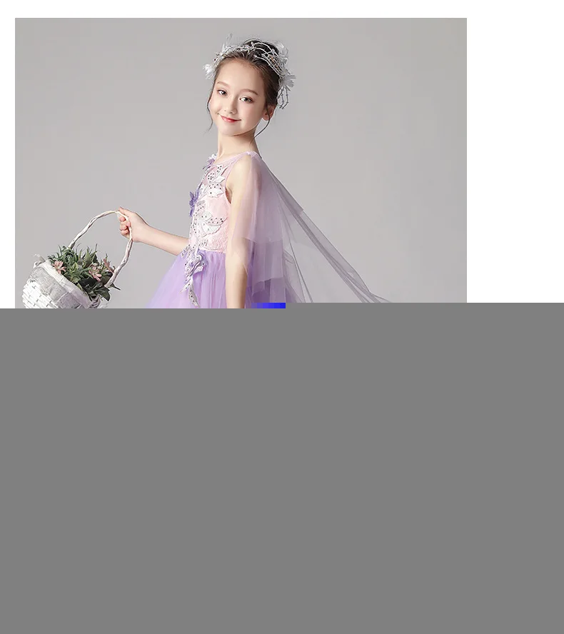 Платье принцессы на день рождения для девочек; Пышное детское вечернее платье для подиума; летние костюмы для девочек