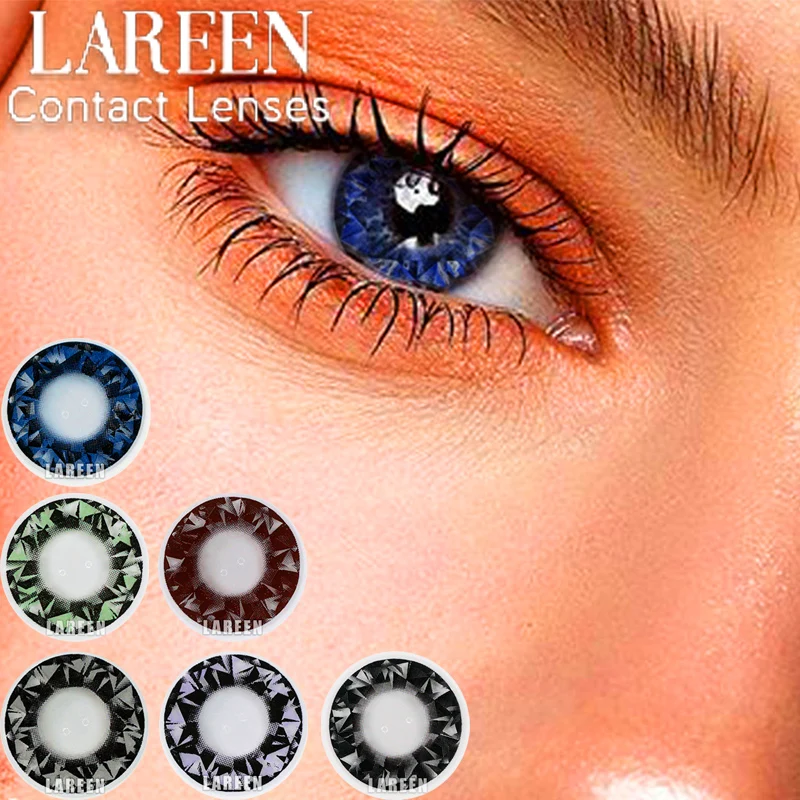 2 unids/par lentes de contacto de Color ojo diamantes serie Azul lentes de contacto de Color de lente de contacto para los ojos de lentes de contacto