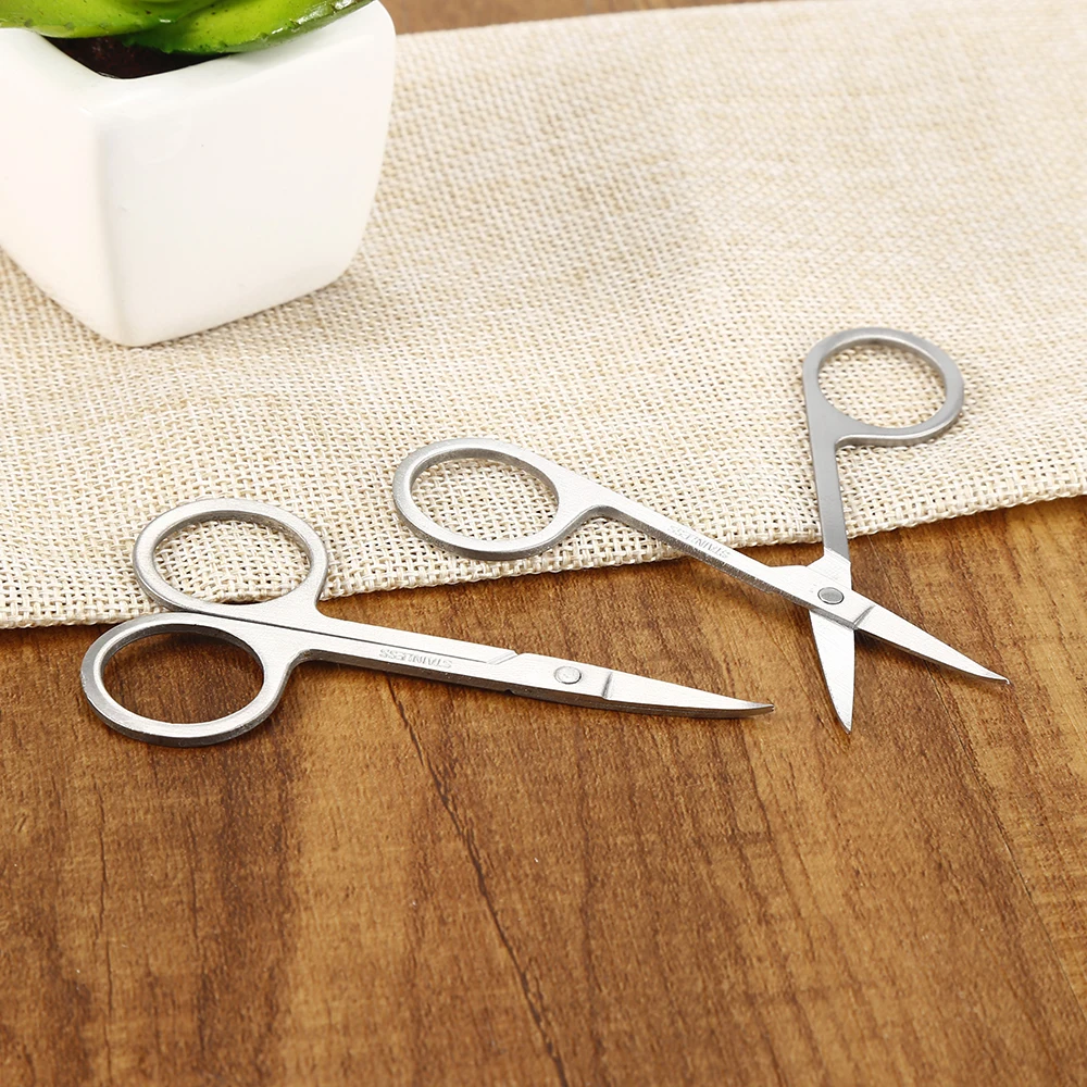 

ELECOOL 2pcs Professional Eyebrow Eyebrow Grooming Cosmetic Tool Makeup Scissors Lady Eyebrow Trimmer Eyelash Scissors