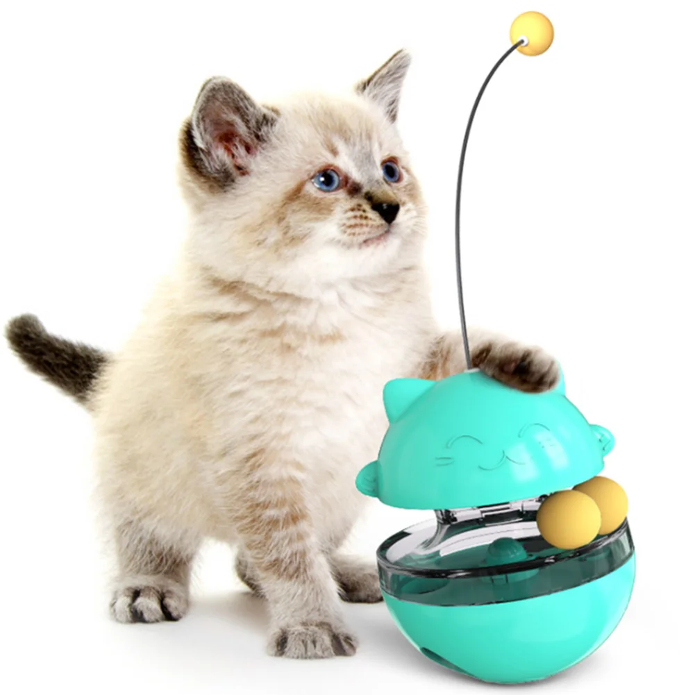 

Interactive Cat Toy Cat Food Tumbler Ball Toy for Kitty Pet Funny Shaking Leakage Food Container Kitten Slow Food Bowl Feeder