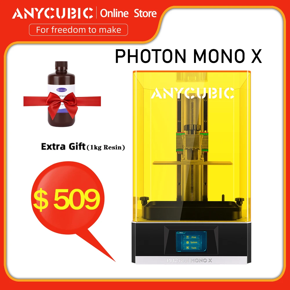 3D-принтер Anycubic Photon Mono X 8 9 '' 4K Монохромный ЖК-дисплей большой размер печати