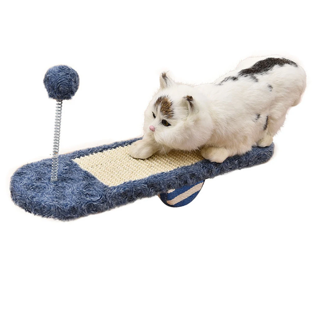 

Protective Post Sisal Hemp Spring Ball Cat Scratch Board Pet Supplies Multifunction Seesaw Toy Durable Pad Funny Kitten Corner