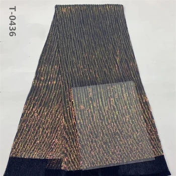 

High Quality African Sequins lace fabric Hot Sale Pink Swiss lace Double Organza French Net tulle lace fabric For Women dress