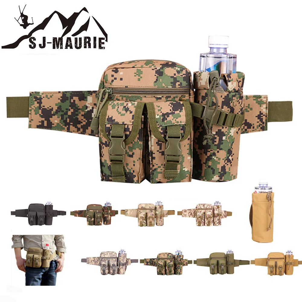 

SJ-Maurie Outdoor Sport Hiking Bag Military Tactical Waist Bag Waterproof Camping Hunting Pouch Kettle Bag Tactical Belt Bag