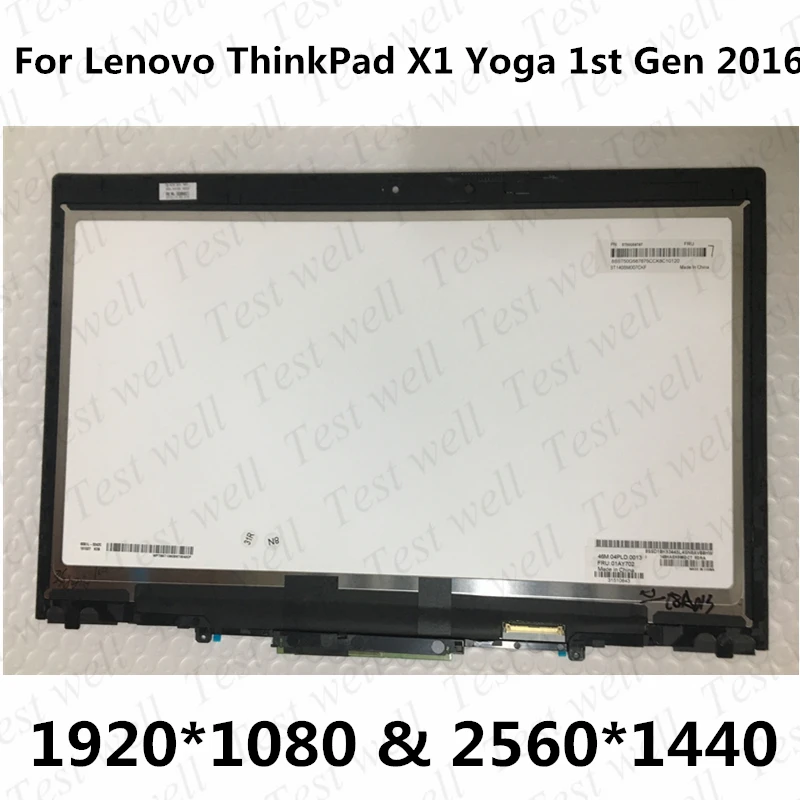 

14" IPS LCD Touch Screen Assembly with Bezel For Lenovo ThinkPad X1 Yoga 1st Gen 20FQ 20FR 2016 Year FRU 00HN879 PN ST50G56741