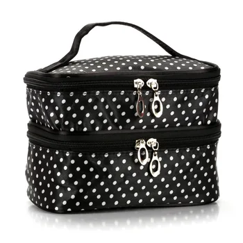 

HM002 Hot Wave point Handbag double dot makeup bags Cosmetic Bags and cases makeup case organizer bag
