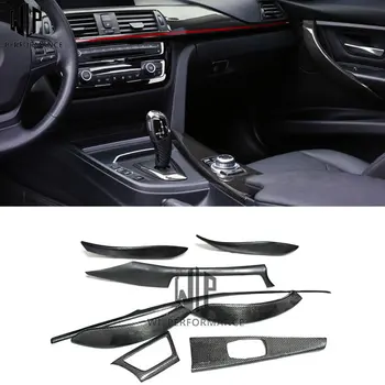 شراءF30 F34 3 سلسلة لصق ألياف الكربون الداخلية غطاء مقبض الباب لوحة القيادة غطاء لسيارات BMW F30 F34 طقم هيكل السيارة 12-UP