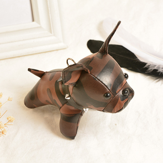 Bulldog Keychains Faux Leather Puppy Doll Key Rings Hanging Pendant Key Holder French Bulldog Charm Bags Decor Car Trinket