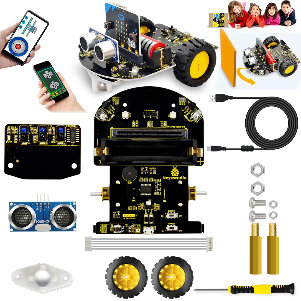 

Keyestudio Micro:bit Mini Smart Robot Car for Arduino (No Micro:bit Main Board)