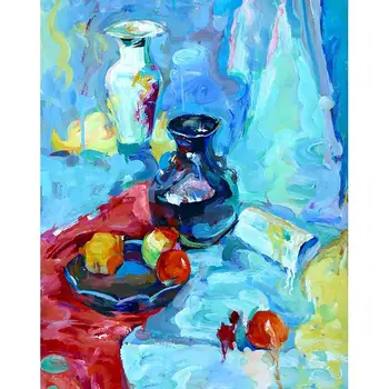 

Gatyztory Frame Fruit Bottle DIY Painting By Numbers Abstract Handpainted Oil Painting Canvas Colouring Modern Home Art