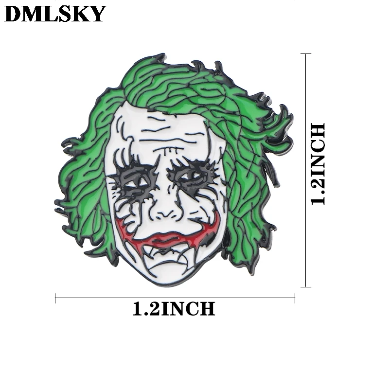 DMLSKY Joker мультфильм Металлические Булавки эмалированные Броши для женщин и мужчин Нагрудный значок для рюкзака джинсовая брошь воротник ювелирные изделия M4113