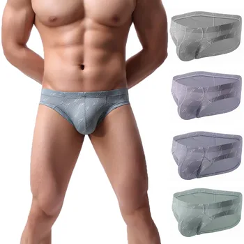 

Factory direct sales Sexy Lingerie Men's Mesh Low Waist Underwear Soft Breathable Knickers Short Sexy Briefs кальсоны 2020