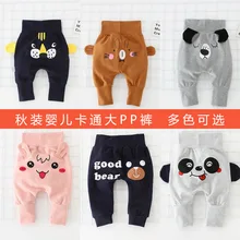 Детские штаны с героями мультфильмов г., весенне-осенние новые стильные хлопковые детские штаны в Корейском стиле штаны для мальчиков и девочек с принтом животных