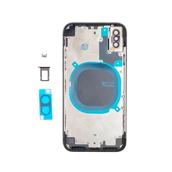 

Replacement Parts for iPhone X Rear Housing Middle Frame and Back Glass Cover with Small Parts,Grey/Black and White