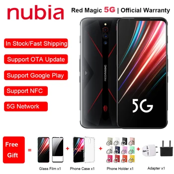 Перейти на Алиэкспресс и купить Новая версия ЕС ZTE Nubia Red Magic 5G мобильный телефон 6,65 дюйм8/12 ГБ ОЗУ 128/256 Гб ПЗУ Snapdragon 865 Android 10 NFC игровой телефон