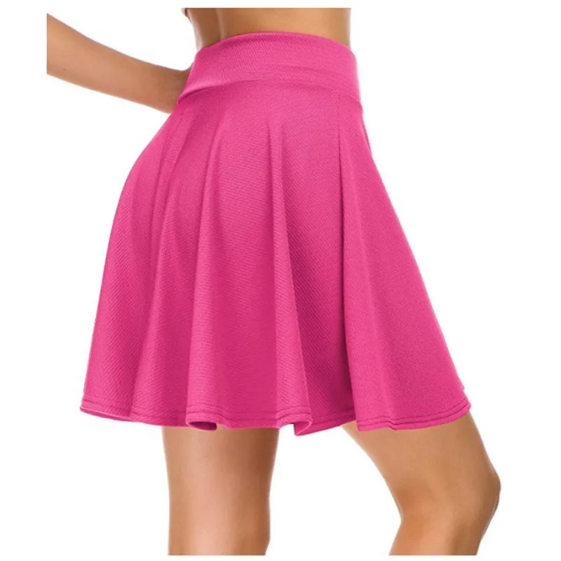 Summer hot casual style half-length lotus leaf skirt solid color high waist mini pleated skirt fit comfort with elastic band Summer hot casual style half-length lotus leaf skirt solid color high waist mini pleated skirt fit comfort with elastic band