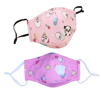 

Kids Cotton Face Mask with Breath Valve 2Pcs Activated Carbon Filters Cartoon Whale Animal Anti Dust PM2.5 Mouth Cover