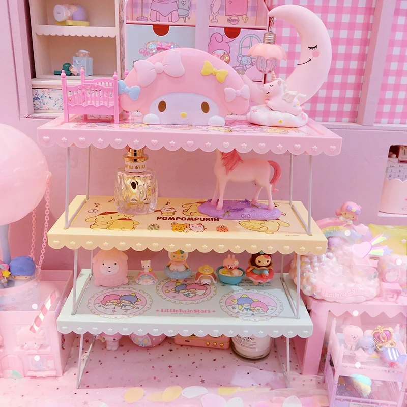 Мультфильм hello kitty My Melody Pom pomparin маленькие Две звезды милые косметички складная стойка для хранения сумка игрушка косметический Органайзер