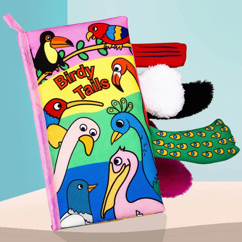 bird tails 22X12CM Детские игрушки познание детская тканевая книга вокруг мультитач многофункциональная забавная и двойная красочная кровать бампер для новорожденного 0-12 месяцев - Цвет: bird tails 22X12CM