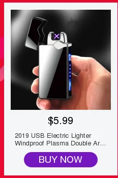 USB электрическая зажигалка для сигарет пальчиковая печать сенсорный огонь электронная плазменная двойная дуговая зажигалка