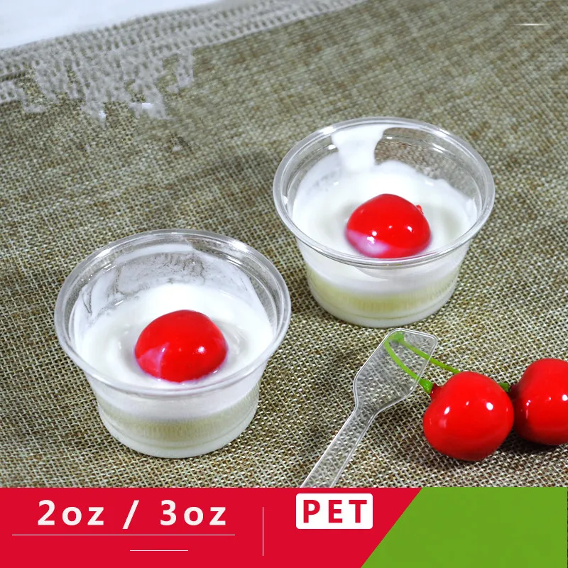 

100pcs High quality PET trnasparent small plastic cups 20ml/50ml/100ml/125ml/220ml disposable pudding ice cream cup with lid