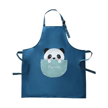 

Woman Adult Bibs Home Cooking Baking Coffee Cleaning Aprons Kitchen Accessory Apron Printed Waterproof Oil-proof Big Pocket