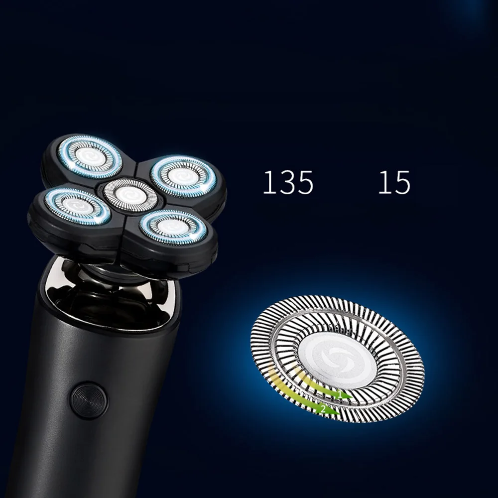 

4 In 1 Five Blade Electric Shaver For Men Rechargeable Razor Beard Nose Ear Trimmer Waterproof Dry Wet Shaver Shaving Machine