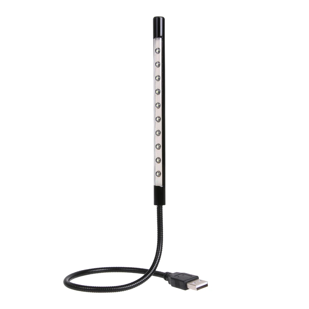 10 LED Metal Flexible USB Light Eye Protect Night Reading Book Lamp w/ Touch Switch USB Gadgets for Notebook Laptop PC Computer