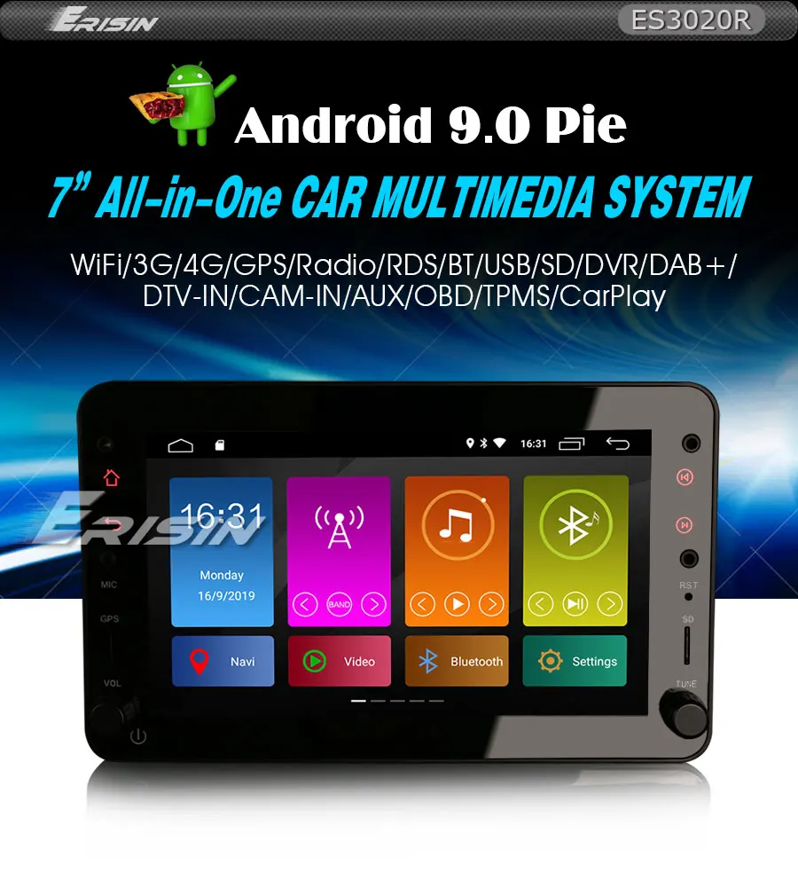 Erisin ES3020R " автомобильный мультимедийный плеер Авто Радио Android 9,0 DAB+ DVR OBD gps DSP Carplay для Alfa Romeo автомобиль Brera spider 159