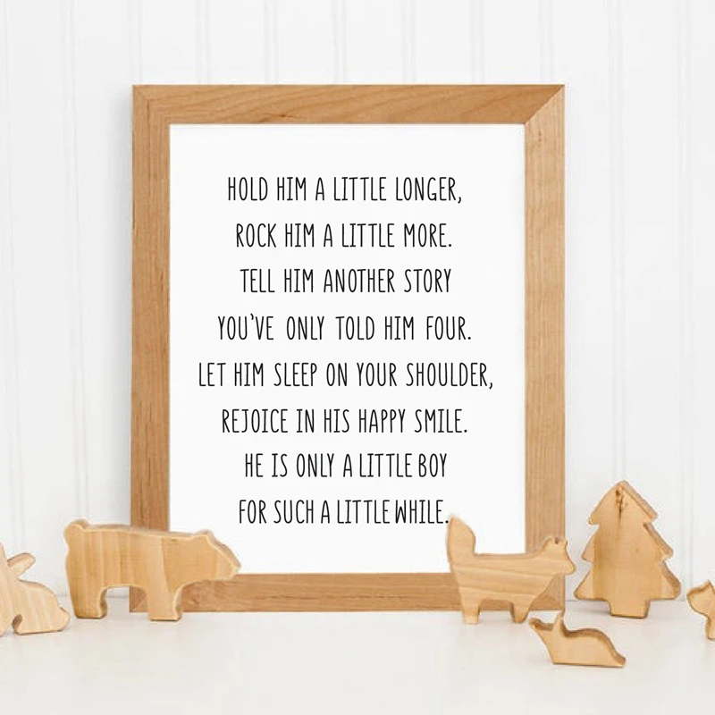 Affiche Murale En Toile Avec Citation De Son Poeme Pour Bebe Garcon Decoration Nordique Pour Chambre De Bebe Cadeau De Fete Prenatale Aliexpress