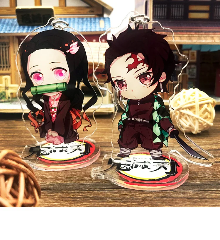 

Japan Anime Demon Slayer: Kimetsu no Yaiba Kamado Tanjirou Kamado Nezuko Cosplay Acrylic Stand Figure Charm Desk Decor Keychain