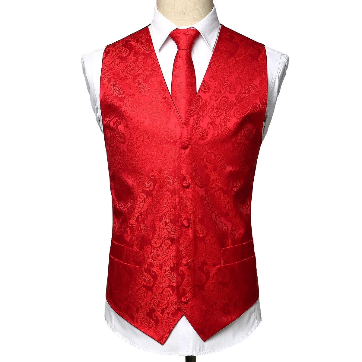 Classic Paisley Men Vest Set(Vest+Necktie+Pocket) 3pcs Vest Men Jacquard Wedding Party Mens Suit Vests Casual Waistcoat Men USA