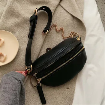 

Vintage Solid Color Waist Pack for Women Desigener Brand Fashion PU Leather Fanny Pack Messenger Bag Casual Women Waist Belt Bag