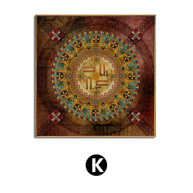 Yumeart орнамент мандалы Thangka Йога Холст Картина религия винтажный принт постер настенный картины декор гостиной без рамки - Цвет: Picture K