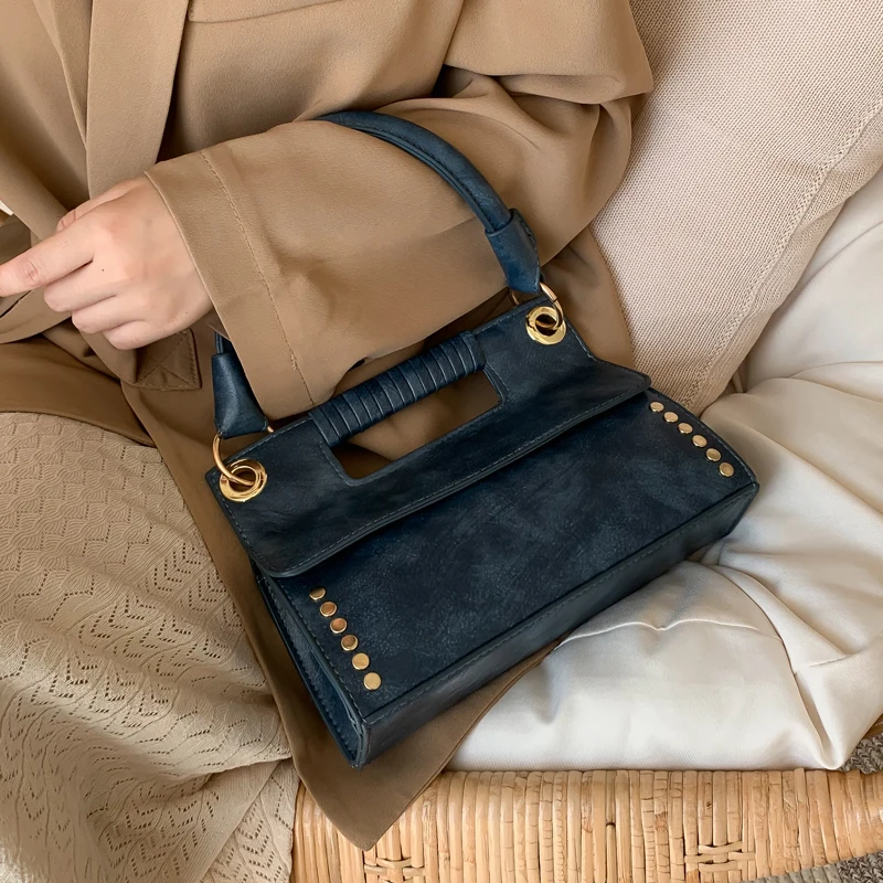 

Women Shoulder Bags Pu Leather Crossbody Bags For Female Vintage Fashion Female Tote Bag Leather Women's Designer Handbag Rivet