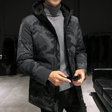 Пуховики мужские теплые куртки зимняя Двусторонняя пуховики для мужчин средней длины на открытом воздухе уппартияненные комбинезоны камуфляж Куртки