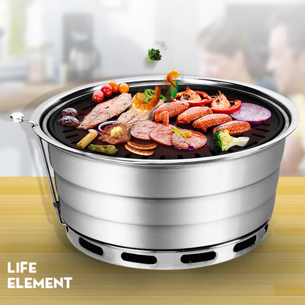 Coreano Grande Tamanho De Acao O Inossidável Churrasco Fogão Fumaador Exsmanão Japoná Churrasco Forno Carbono Incrustado Churrasquei