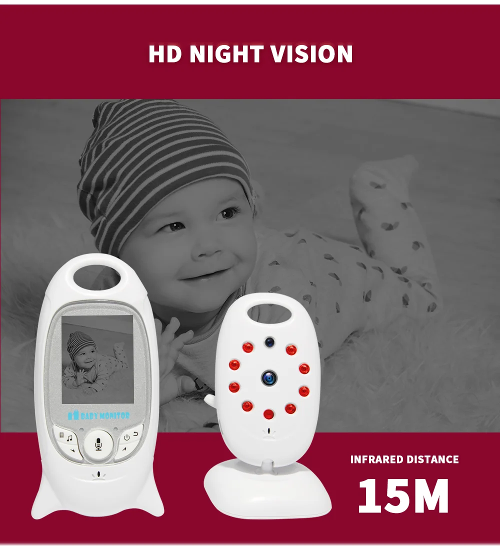 

Baby Monitor VB601 Video Wireless 2.0'' LCD Babysitter 2 Way Talk Night Vision Temperature Security Nanny Camera 8 Lullabies