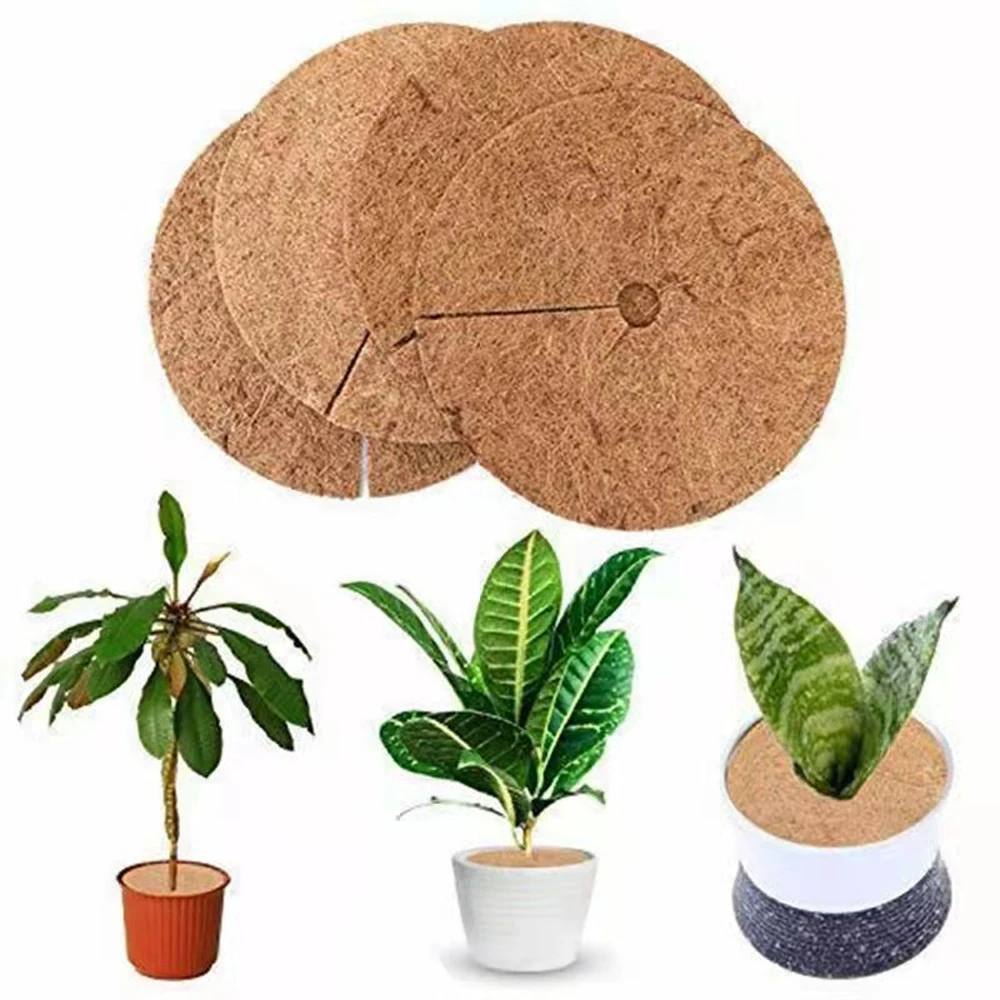 6pcs 20/30cm Plant Pot Coco Fiber Mats Round Flat Mats Eco friendly Plant Pot Coconut Mats for